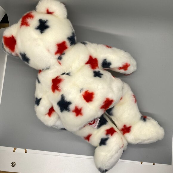 Ty Beanie Buddies 1998 Glory Red White Blue Stars Patriotic Bear - Picture 4 of 10